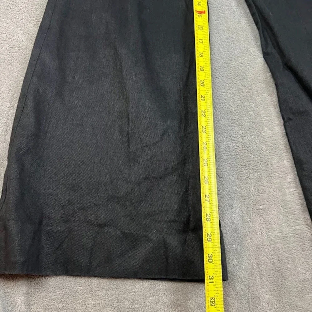 Banana Republic Wide Leg Linen Blend Pants Womens 25 Black Corpcore Career